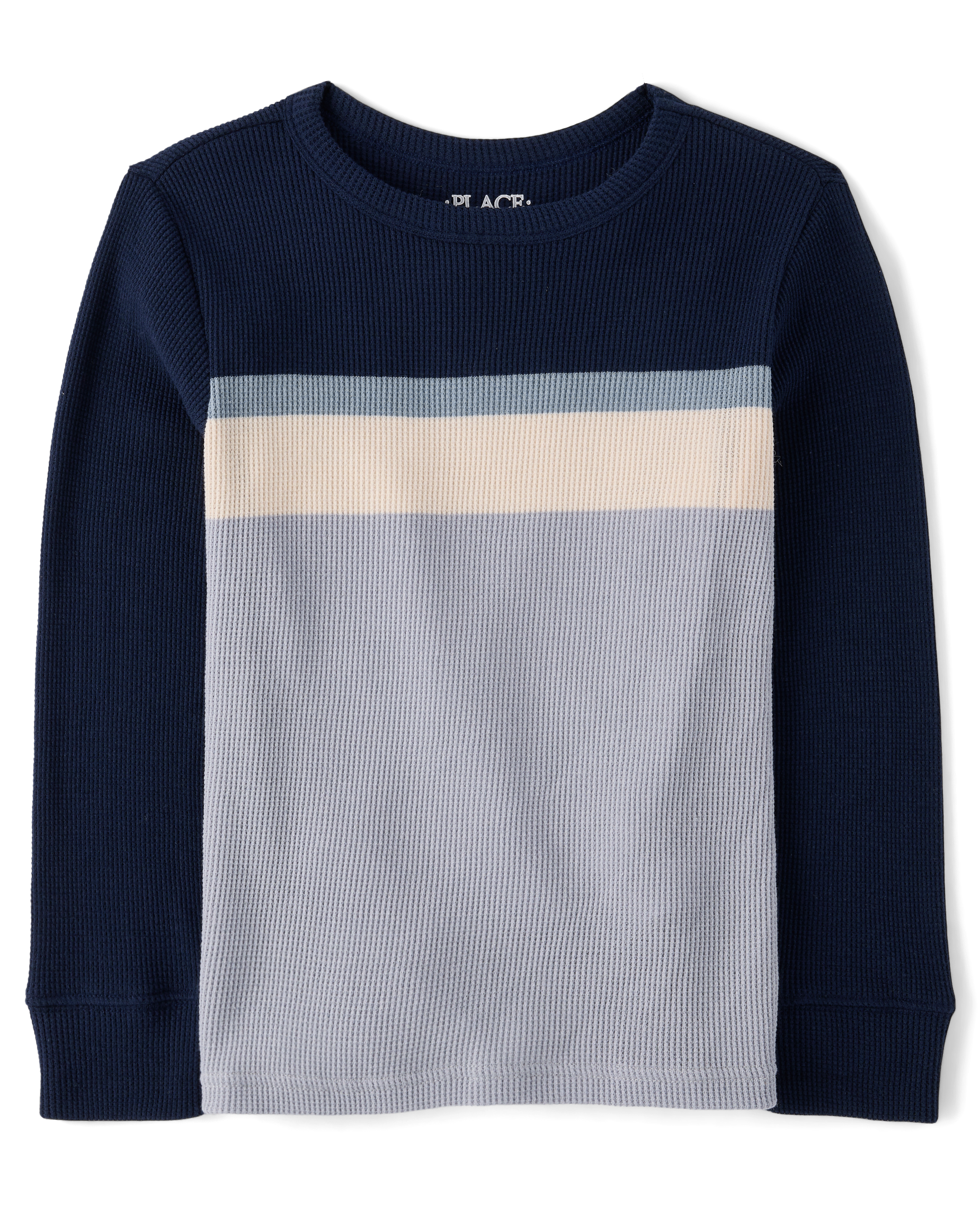 Boys Long Sleeve Colorblock Thermal Top - BLUE | The Children's Place