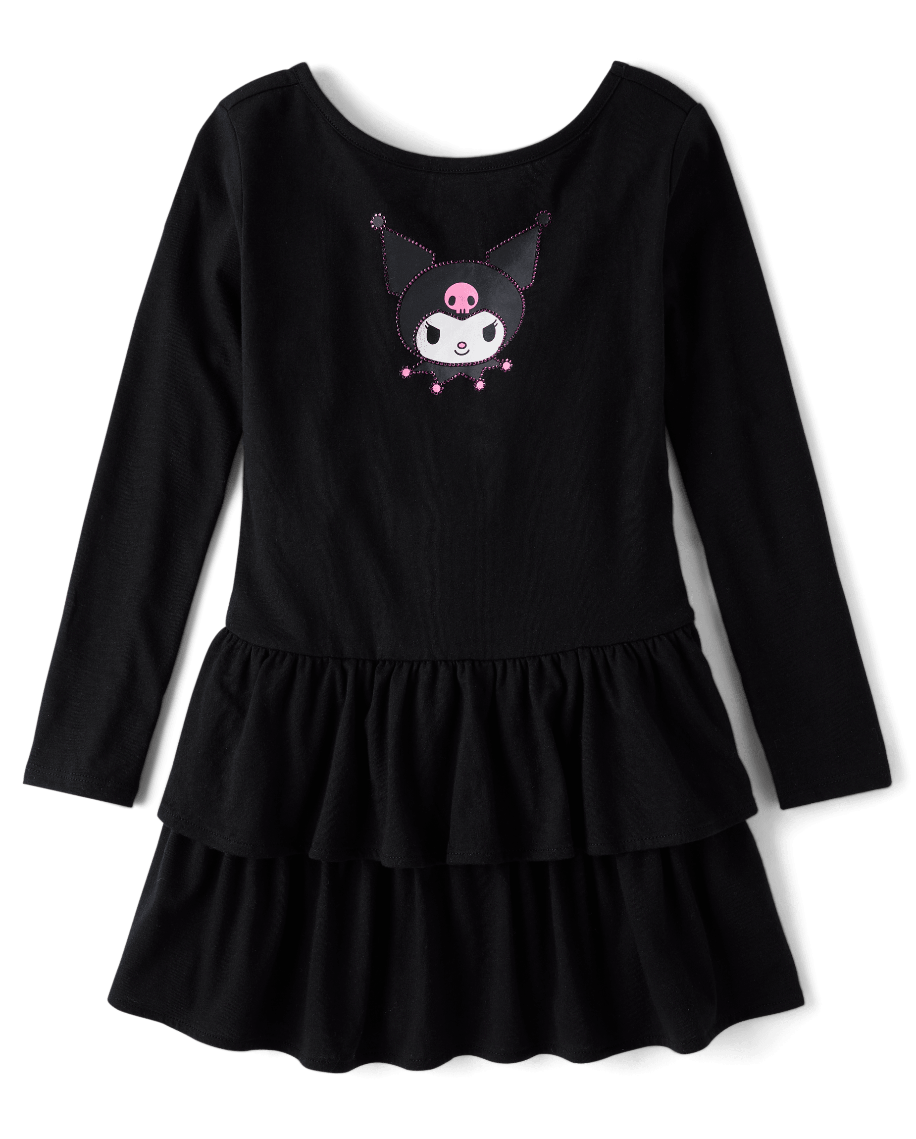 The Children's Place Girls Hello Kitty Rhinestone Tiered Drop Waist Dress | Size 2XL (16) | Pink | Cotton/Polyester