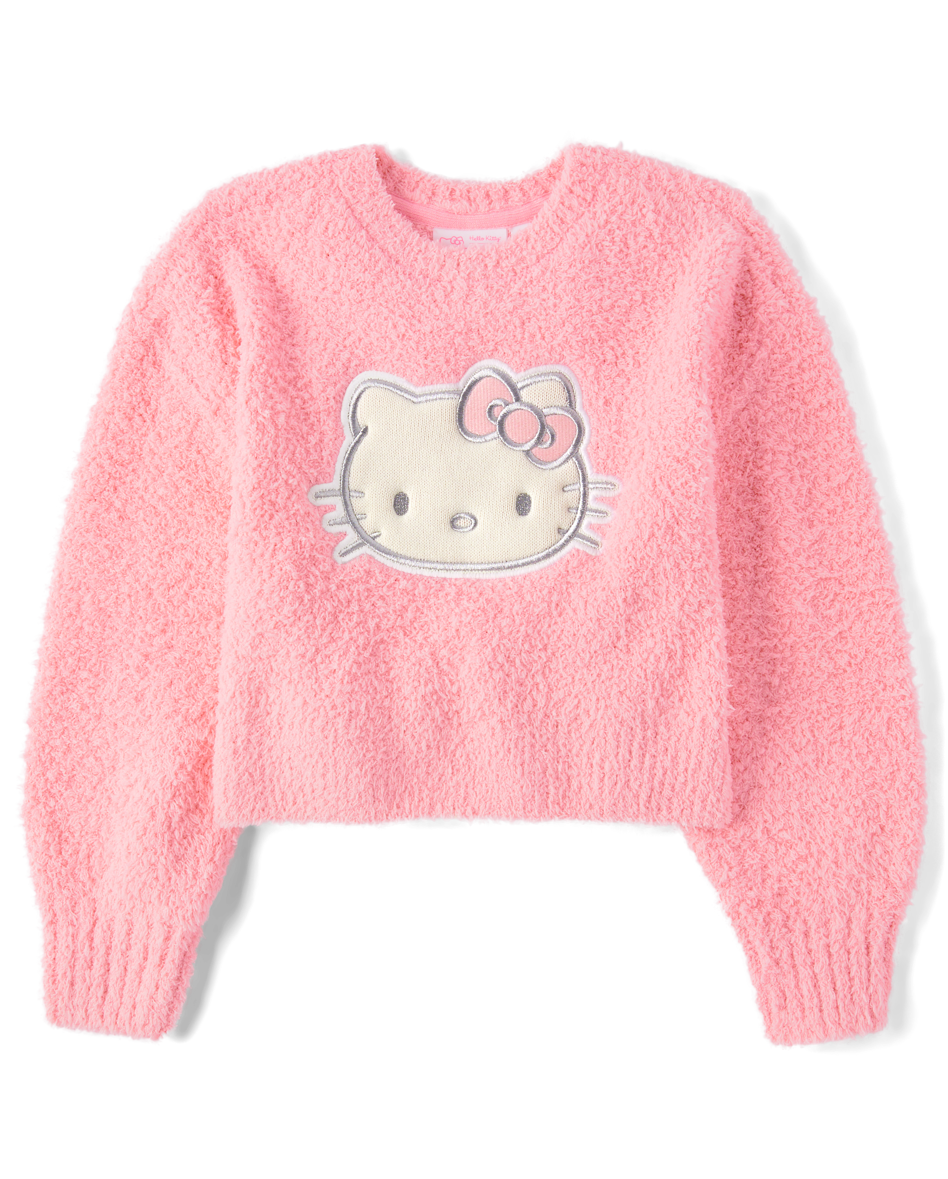 いちご ANGEL HELLO KITTY KNIT SHOULDER Girls Long Sleeve Hello Kitty® Applique Sweater - PINK | The