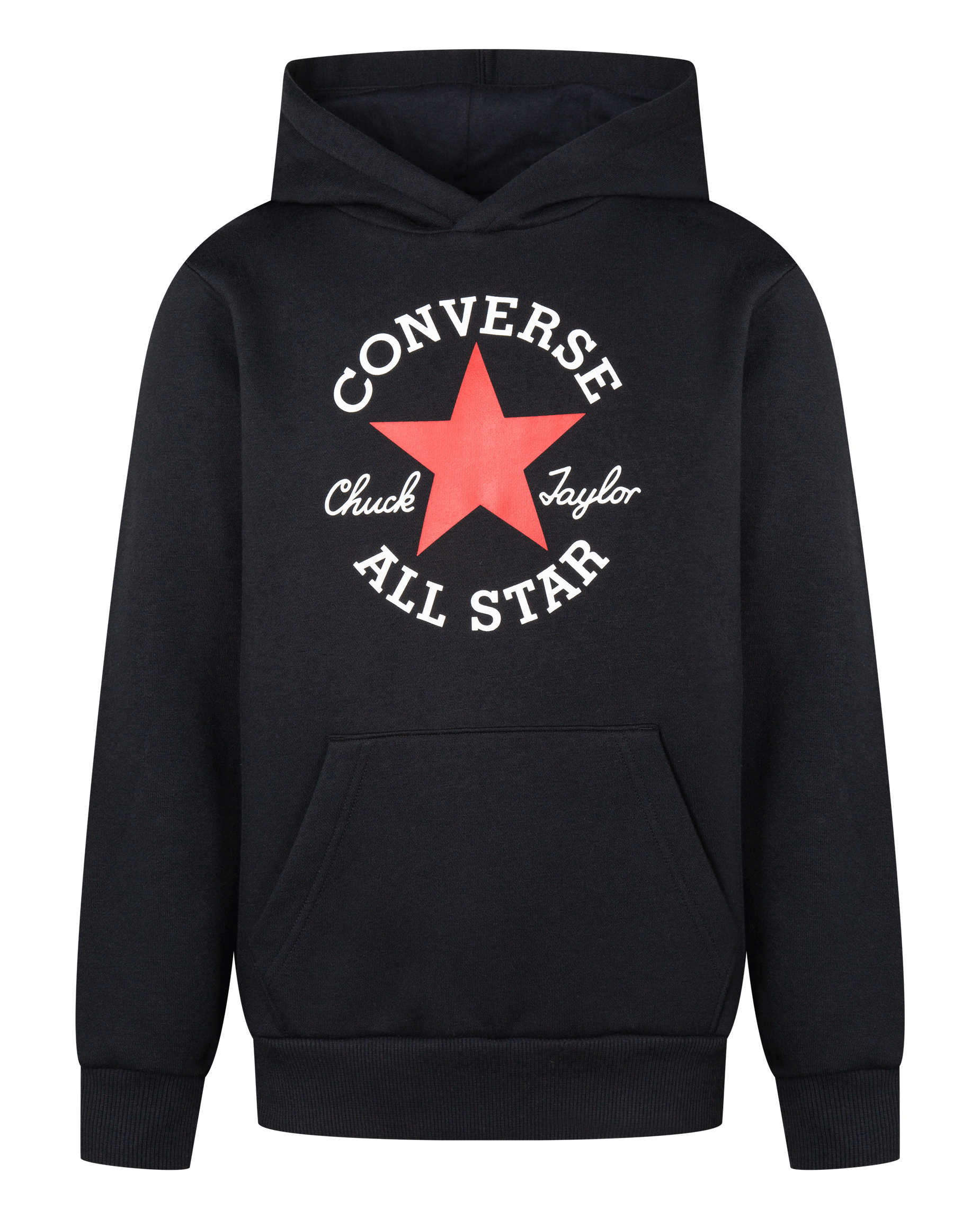 Boys Active Converse Long Sleeve Fleece Hoodie BLACK The