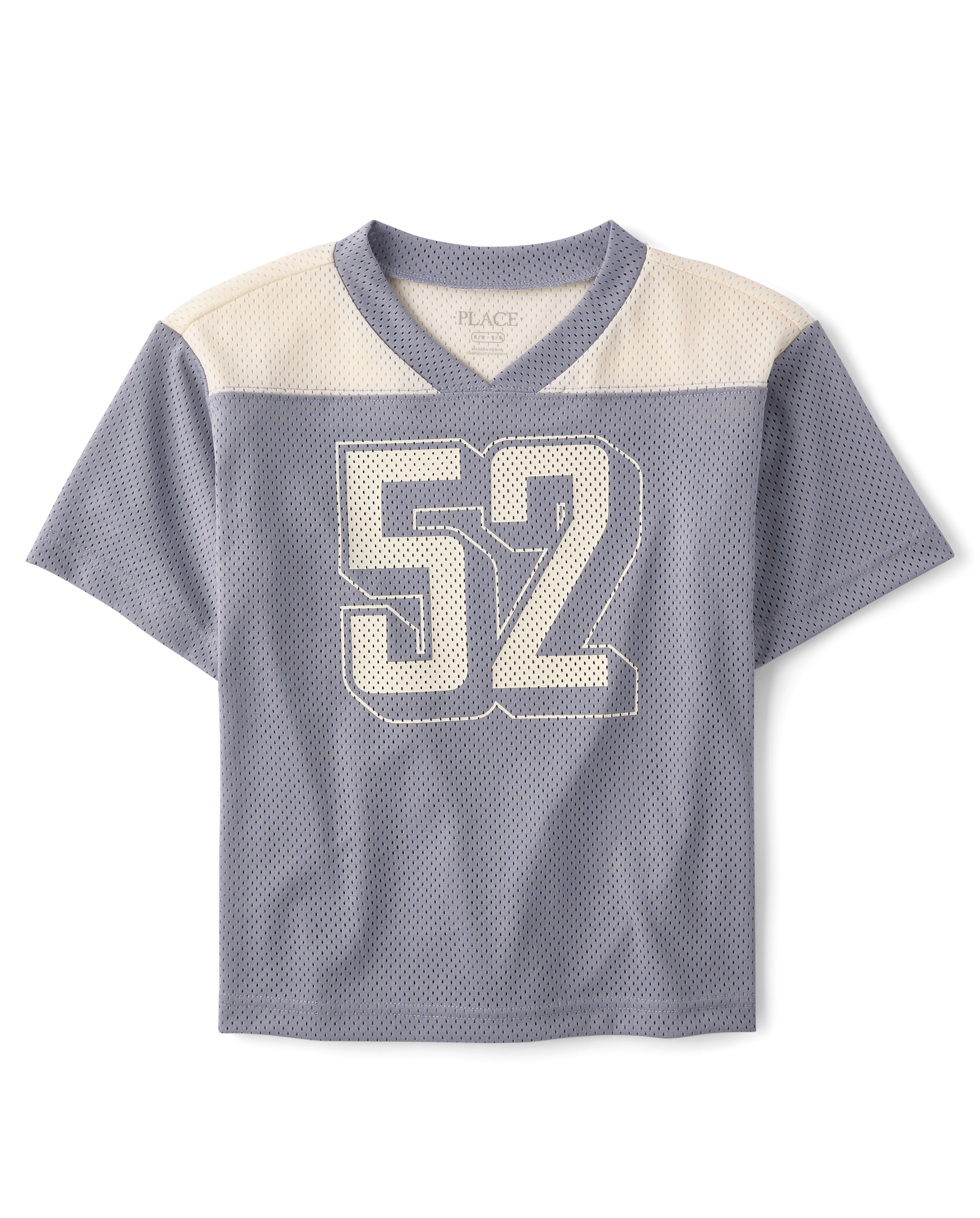 Boys Short Sleeve Quick Dry Graphic Mesh Football Jersey - GRAY