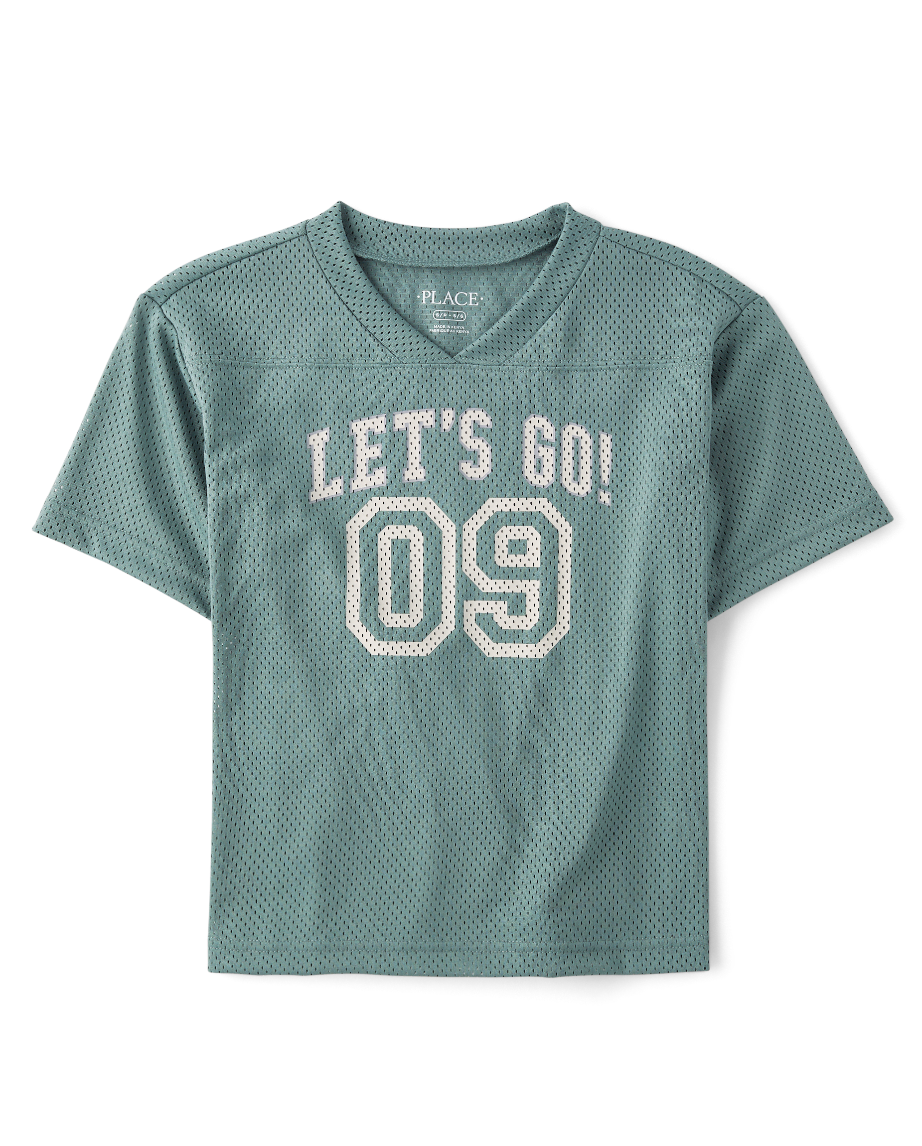 Kids Short Sleeve Quick Dry Graphic Mesh Football Jersey - GREEN