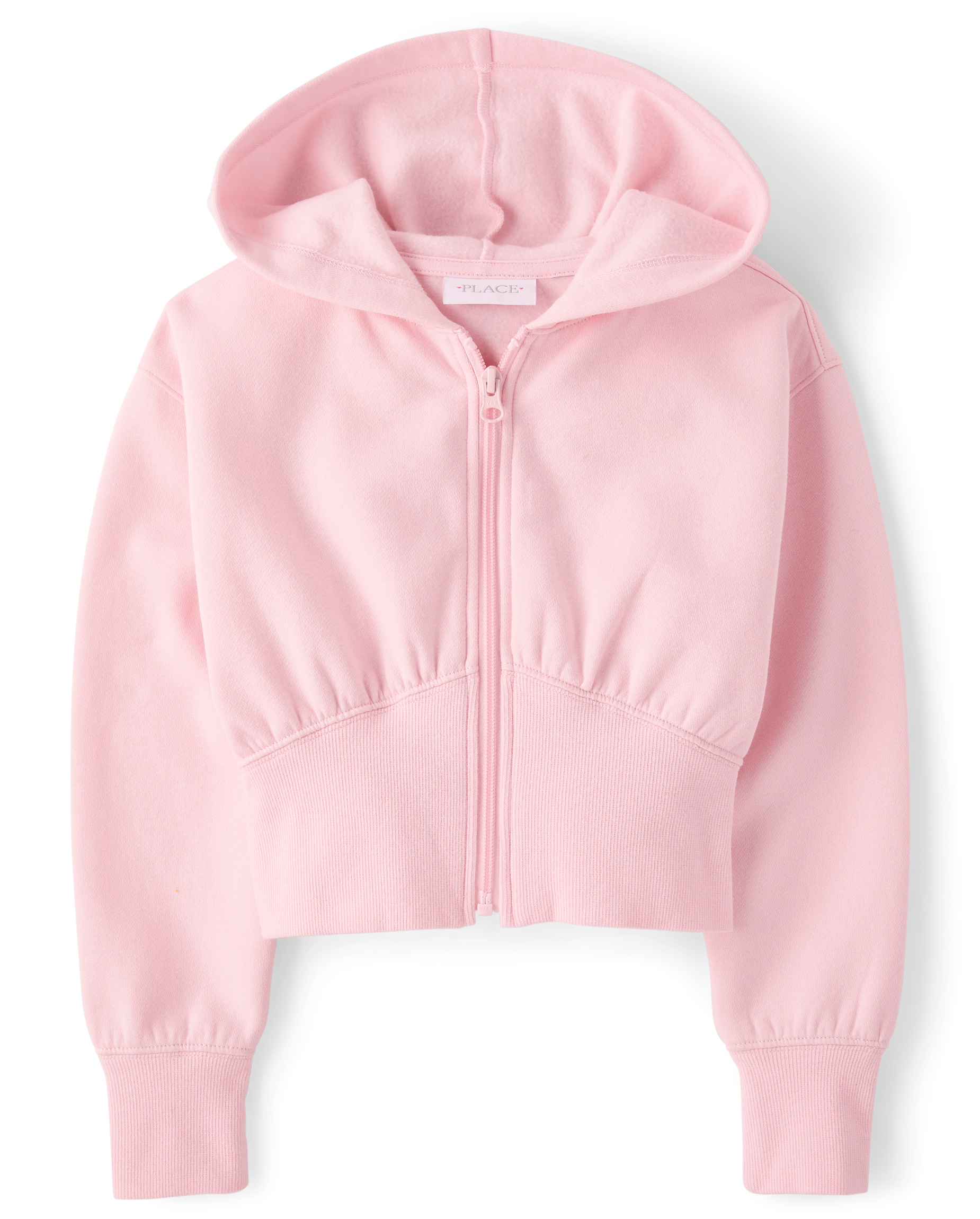 Girls Long Sleeve Premium Fleece Zip Up Hoodie - PINK | The
