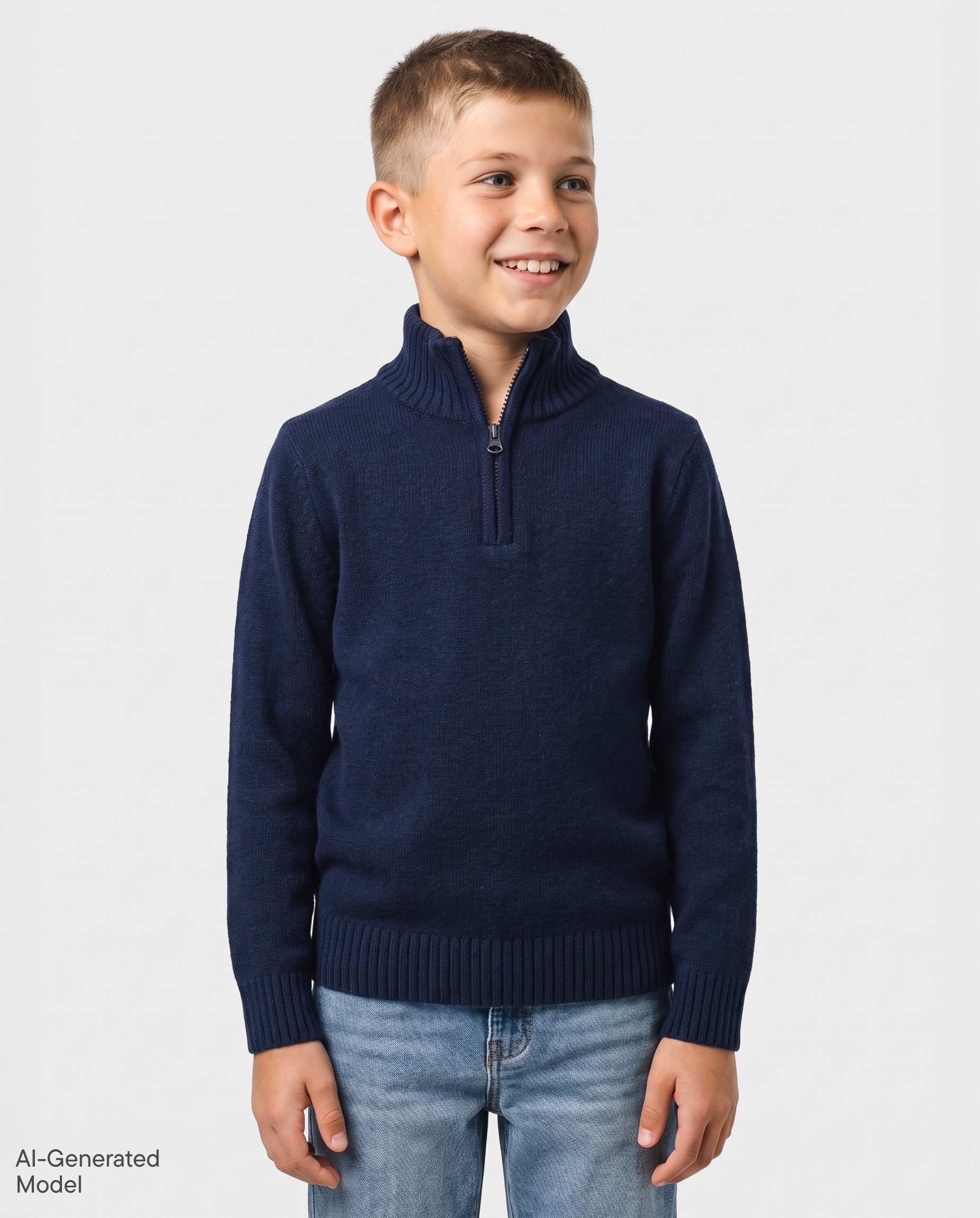 Boys Long Sleeve Quarter Zip Sweater - BLUE | The Children's Place