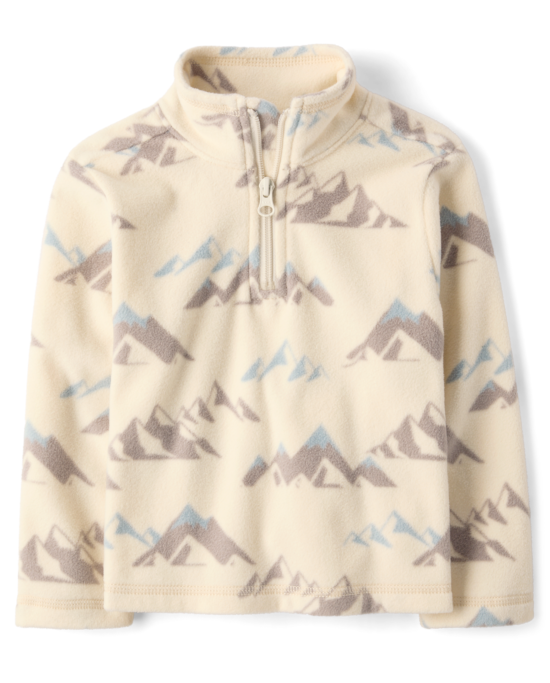 Toddler Boys Long Sleeve Print Microfleece Quarter Zip Pullover