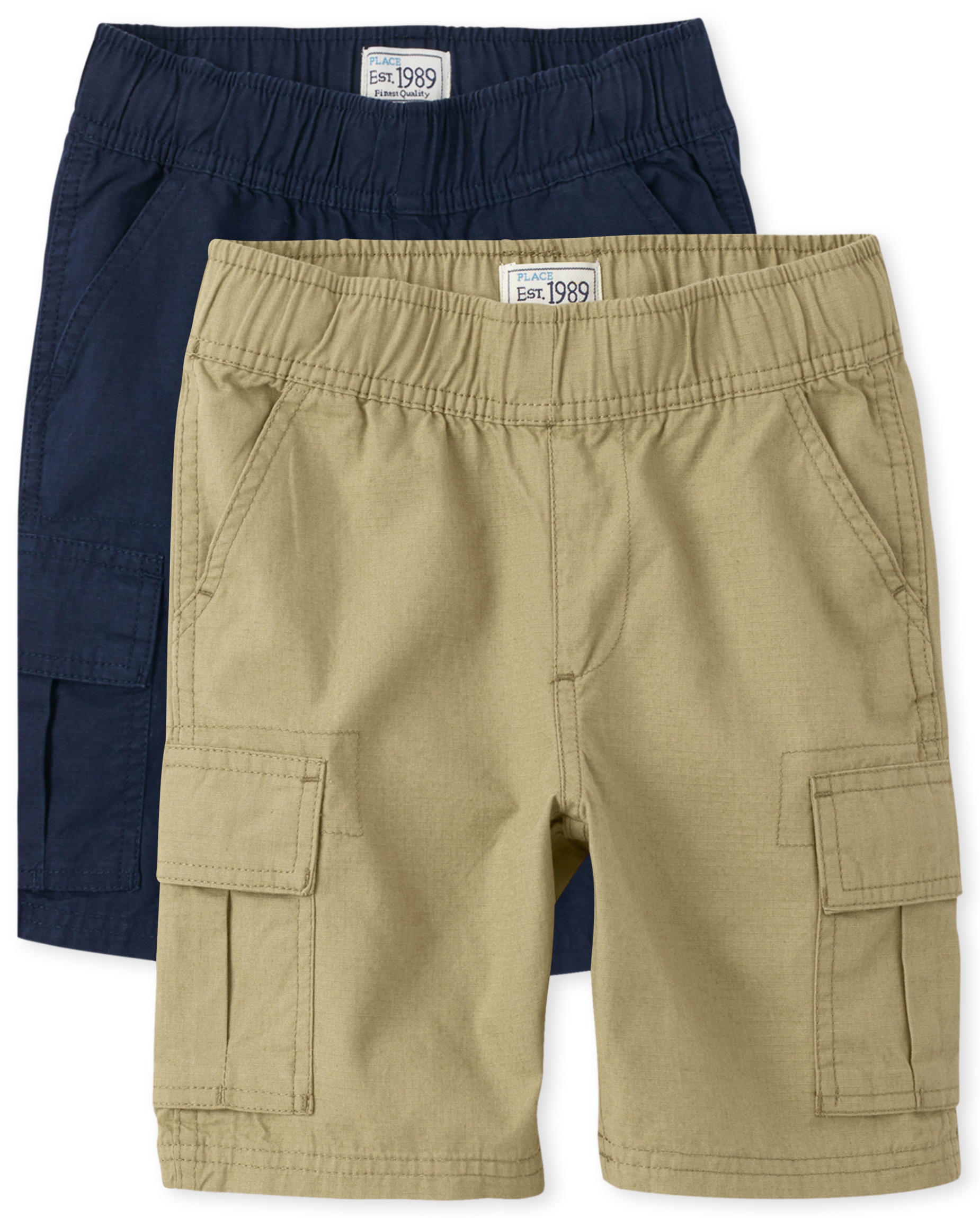 The Childrens Place Baby Boys 2 Pack Solid Mesh Shorts 