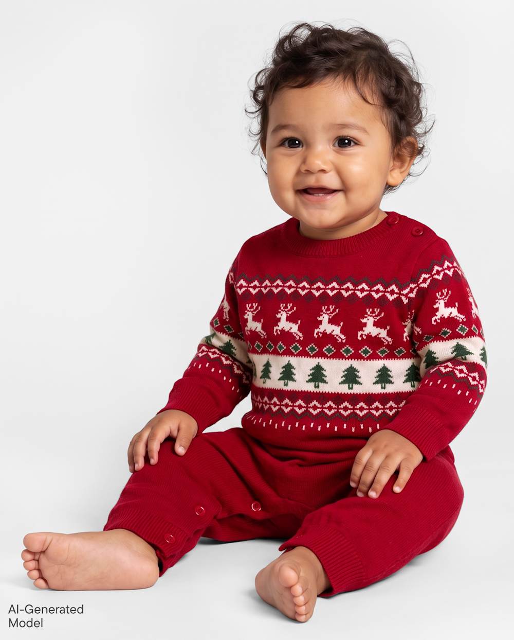 Baby Boys Christmas Fairisle Sweater Romper