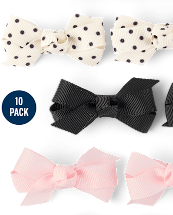 Girls Bow Hair Clip 10-Pack - The Leopard Edit