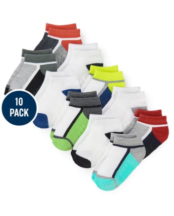 Toddler Boys Mix And Match Ankle Socks 10-Pack
