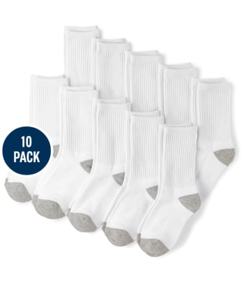 Boys Crew Socks 10-Pack