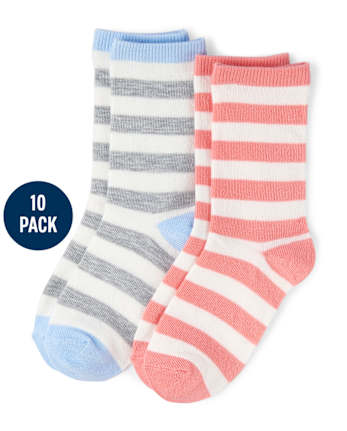 Girls Dot Crew Socks 10-Pack