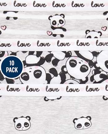 Girls Panda Underwear 10-Pack