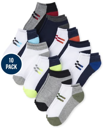 Boys Striped Cushioned Ankle Socks 10-Pack | The Children's Place ...