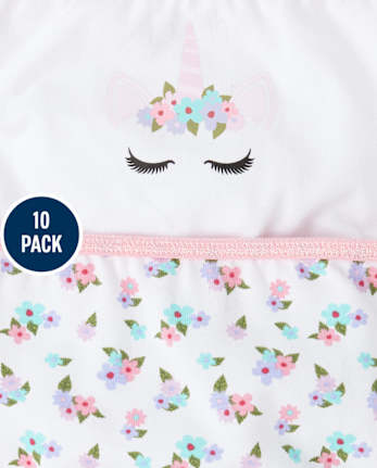 Ropa interior de bikini de unicornio para niñas, paquete de 10