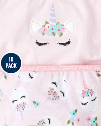 Ropa interior de bikini de unicornio para niñas, paquete de 10