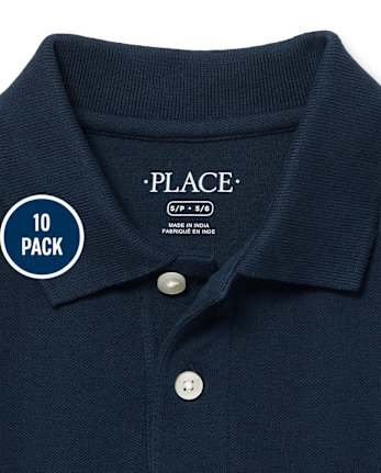 Polo de piqué uniforme para niños, paquete de 10
