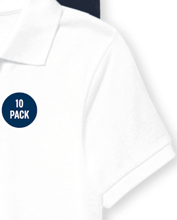 Polo de piqué uniforme para niños, paquete de 10