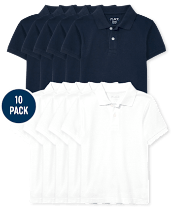 Kids Uniform Pique Polo 10-Pack