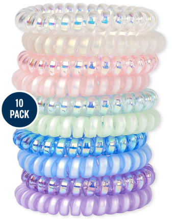 Girls Rainbow Coil Bracelet 10-Pack