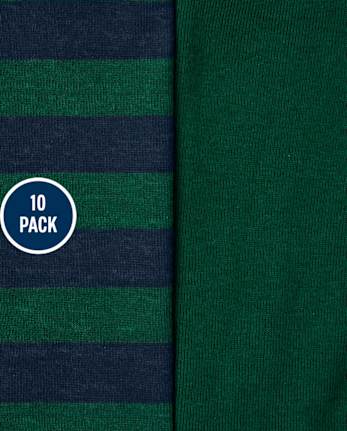 Boys Striped Brief Underwear 10-Pack