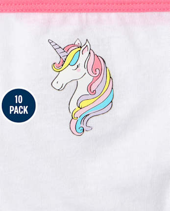 Toddler Girls Unicorn Underwear 10-Pack