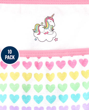 Ropa interior de unicornio para niñas, paquete de 10