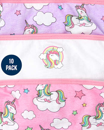 Ropa interior de unicornio para niñas, paquete de 10