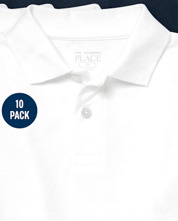 Lot de 10 polos uniformes en piqué pour bébés et tout-petits garçons