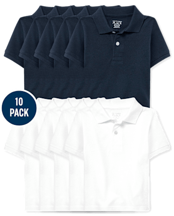 Baby And Toddler Uniform Pique Polo 10-Pack
