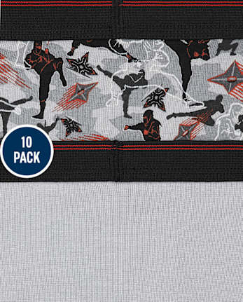 Boys Camo Boxer Brief Underwear 10-Pack