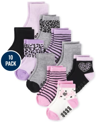 Toddler Girls Leopard Midi Socks 10-Pack