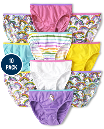 Girls Rainbow Underwear 10-Pack
