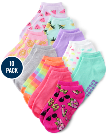 Paquete de 10 calcetines con frutas para bebés y niñas The Children's Place - MULTI CLR