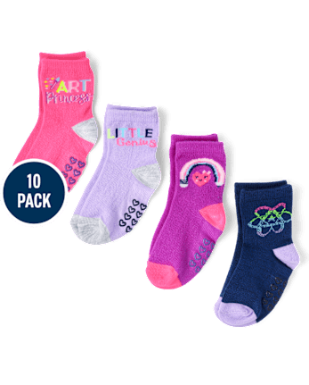 Paquete de 10 calcetines midi Art Princess para niñas pequeñas