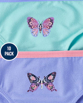 Girls Butterfly Bikini Underwear 10-Pack