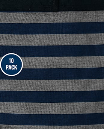 Ropa interior breve a rayas para niños, paquete de 10