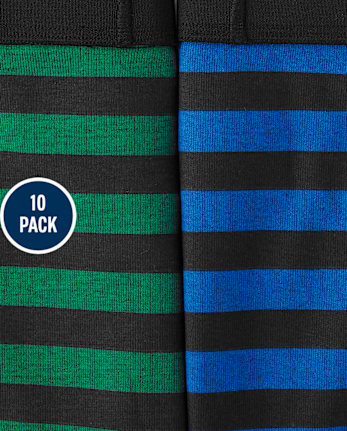 Ropa interior breve a rayas para niños, paquete de 10