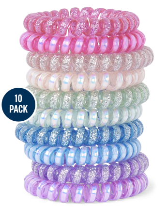 Girls Glitter Coil Bracelet 10-Pack