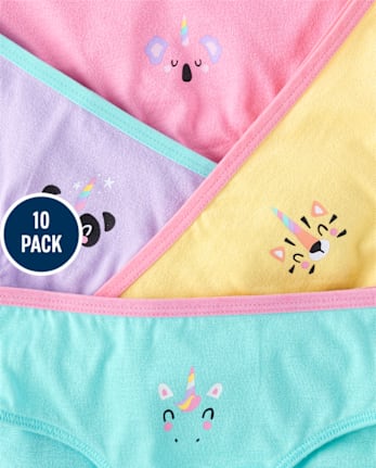 Toddler Girls Animal Underwear 10-Pack