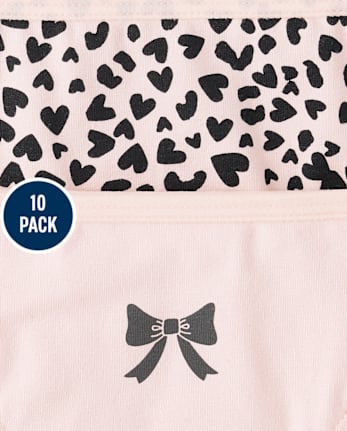 Girls Leopard Bikini Underwear 10-Pack