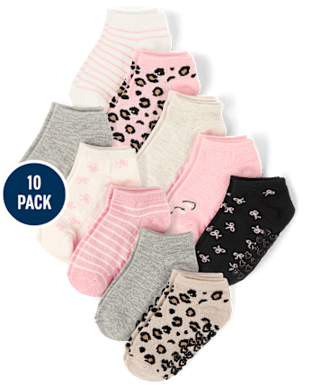 Lot de 10 paires de chaussettes à motif chat pour petites filles
