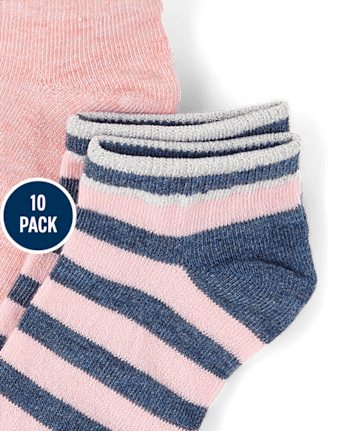 Lot de 10 paires de chaussettes courtes à étoiles pour filles