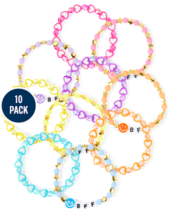 Girls BFF Beaded Bracelet 10-Pack