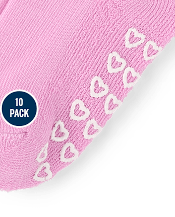 Toddler Girls Striped Icon Cushioned Midi Socks 10-Pack