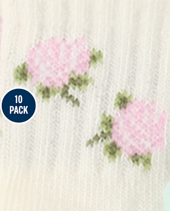 Toddler Girls Striped Icon Cushioned Midi Socks 10-Pack