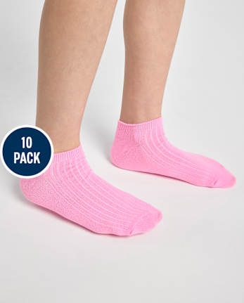 Girls Rainbow Ankle Socks 10-Pack