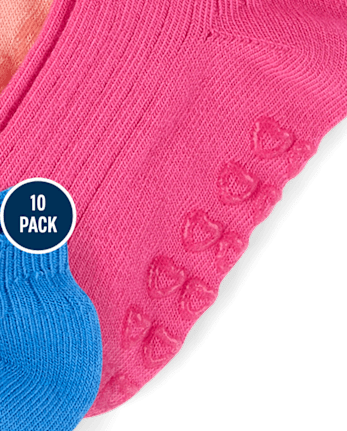 Girls Rainbow Ankle Socks 10-Pack