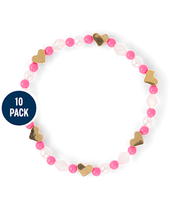 Girls Besties Beaded Bracelet 10-Pack