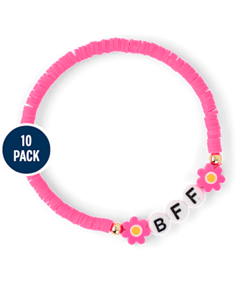 Girls Besties Beaded Bracelet 10-Pack