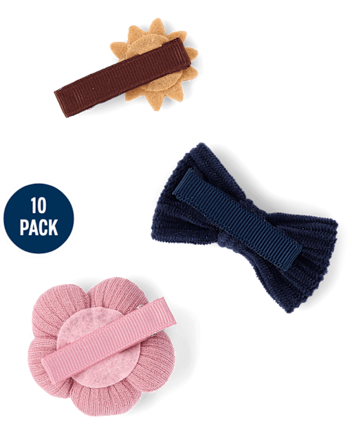 Girls Floral Hair Clip 10-Pack - The Harvest Edit - view 2